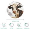 7.9 Inch Chopping Block Farm Animal Cow Cutting Boards for Kitchen Round Cutting Mat Glass Chopping Board Portable Charcuterie Board view 2