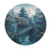 7.9 Inch Chopping Block Asian Style Painting Cutting Boards for Kitchen Round Cutting Mat Glass Chopping Board Portable Charcuterie Board view 1