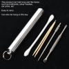 Pilipane Waterproof Aluminum Alloy Toothpick Bottle Portable Keychain Tooth Picker Reusable Metal Toothpick Holder for Outdoor Travel Camping Hiking view 2
