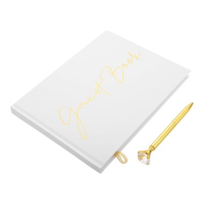 DIYEAH Wedding Guest Book with Pen Elegant Keepsake for Wedding Reception Shower Anniversary Birthday Parties Durable Cover Ample Writing Space for Cherished Memories