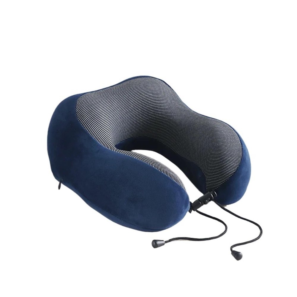 Ergonomic Memory Sponge U-Shaped Travel Pillow, Double Sided Neck Support Pad, Suitable for Comfortable Sleep(Blue)