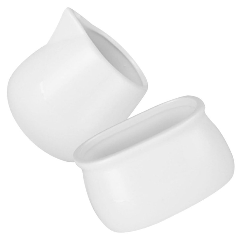 MAGICLULU 2pcs Ceramic Milk Jug and Sugar Dish Set Porcelain Creamer and Sugar Bowl for Tea Coffee and Sauces for Home and Restaurant Use
