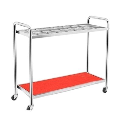 NTIYOU Umbrella Stand Umbrella Stand with Universal Wheel Umbrella Holder Floor Stand Umbrella Rack for Hotel Lobby Umbrella Rack Shelf Bucket(Silver,88 * 34 * 77cm)