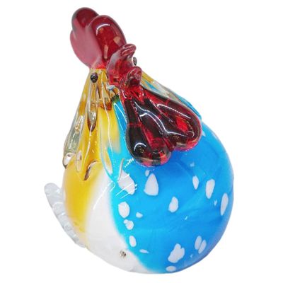 OUNONA Crystal Glass Chicken Decoration Statue for Desktop Realistic Bird Figurine Home Decor Ornament