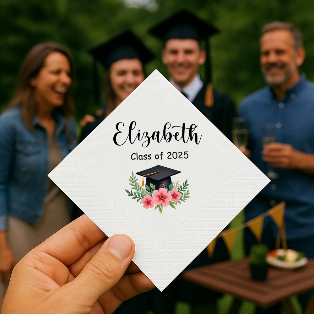 Personalized Graduation Napkins 2025, Custom Graduation Party Decorations For Table, Class Of 2025 Grad Napskin Cocktail, Graduation Gifts, Congrats Grad, Elegant Luxury 3