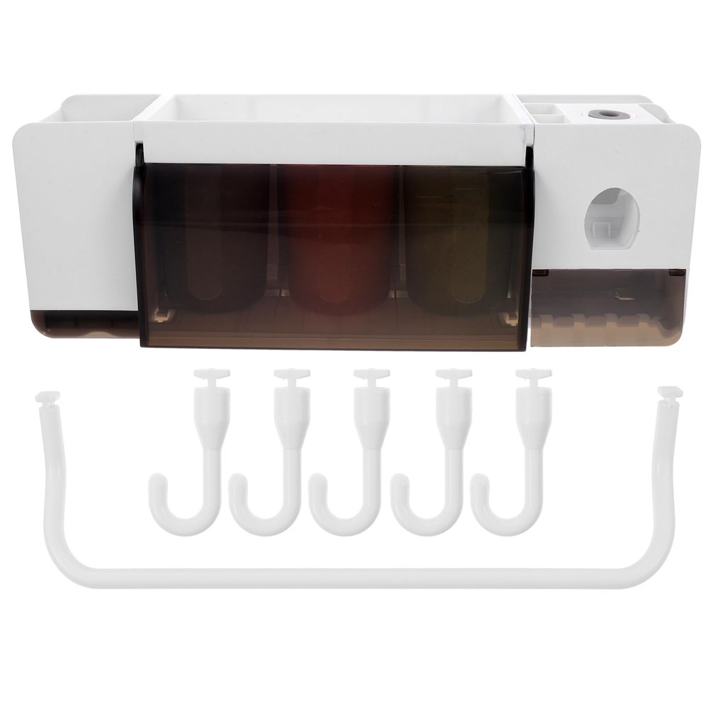 ASAKKURA Toothbrush Holder Wall Mount Suction Toothbrush Holder for Bathroom Wall-Mounted Rack Toothpaste Shelf Easy to Clean Storage Organizer