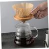 LALAFINA Wooden Base and Glass Filter Dripper Pot Reusable Coffee Funnel for Home Brewing for Coffee Lovers view 4