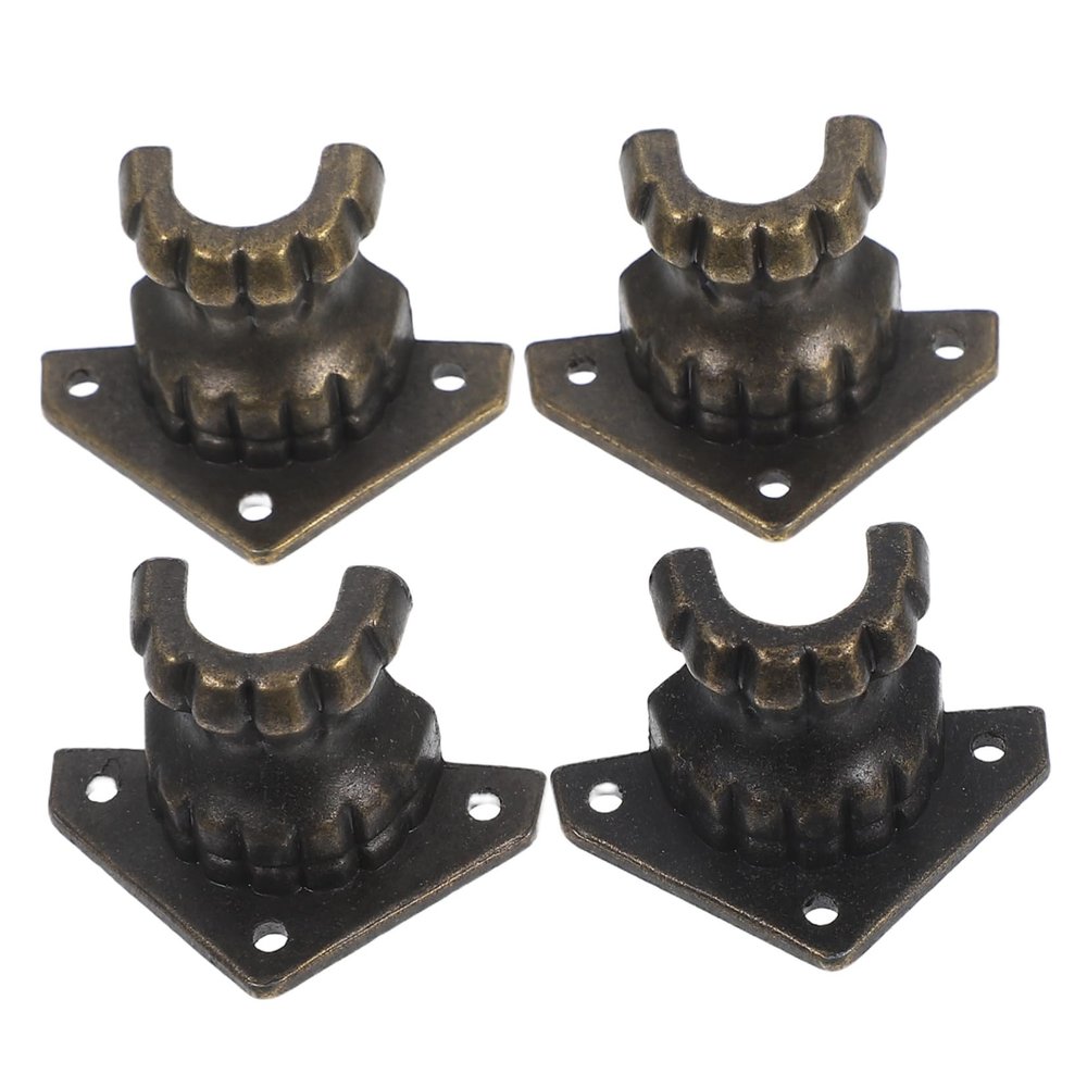 COHEALI 4Pcs Antique Metal Box Legs Olive Protectors for Furniture Alloy Feet for Jewelry Wood Cases Easy Installation Stable Support for Dresser Couch