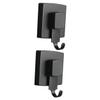 NUOBESTY 2pcs Reusable Cup Hook for Bathroom Kitchen Strong Vacuum Towel Holder No-Drill Coat Hook for Non-Porous Black Stainless Steel view 1