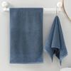 Absnuopt Blue Rippled Textured Edge Hand Towel Set of 2 Decorative Hand Towel for Bathroom Ultra Soft 100% Cotton Absorbent for Home Kitchen 13" X 29" view 4