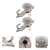 VOSAREA 2pcs Classic Rhinestone Hook Set Decorative Curtain Hangers Alloy Curtain Pothooks Hat Hooks Wall Decorative view 4