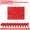 100 Pack Red Cloth Napkins 20x20 Inch Cheesecloth Napkins Rustic Boho Gauze Napkin Cloth Bulk Washable Dinner Table Napkin for Wedding Party Bridal Baby Shower Thanksgiving Table Decor view 2