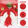 100 Pack Red Cloth Napkins 20x20 Inch Cheesecloth Napkins Rustic Boho Gauze Napkin Cloth Bulk Washable Dinner Table Napkin for Wedding Party Bridal Baby Shower Thanksgiving Table Decor view 3