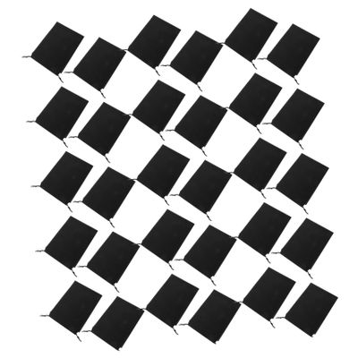 Homoyoyo Drawstring Pouches Xmas 50pcs Black Non Woven for Shoes and Toys