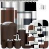 23 Piece Brown Bathroom Set with Shower Curtain & Rugs, Complete Set view 1