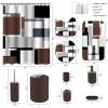 23 Piece Brown Bathroom Set with Shower Curtain & Rugs, Complete Set view 2