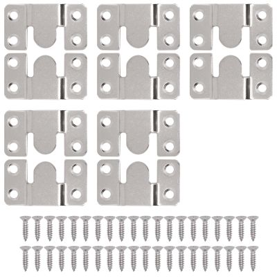 GDFYMI 10 Pcs Sectional Couch Connectors, Stainless Steel Furniture Sofa Interlocking Sectional Connectors with Screws (Silver, Medium & 2-Hole)