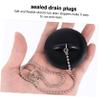 Unomor 2pcs Silicone Sewer Stoppers Leak Water Plugs for Bathtub Drain Fit for Kitchen and Bathroom Sinks Black view 2