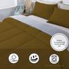Luxury 3 Piece 1000 Thread Count 100% Egyptian Cotton Comforter Set Oversized Super King Size (120" x 98") Inch Premium Quality 400 GSM Ultra Soft Comforter - Taupe Solid view 4