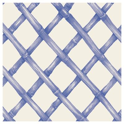 Disposable Dinner Paper Cocktail Napkins - Decorative Beverage Napkins for Parties, Weddings, Graduation - 5 inches by 5 inches Pack of 20 (Lattice Blue)