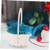 SOLUSTRE 6pcs Woven Flower Girl Basket Set Handmade Storage Basket Handle Rustic Rattan Flower Arrangement for Weddings Decorative Party Supplies view 3