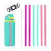 6pcs Replacement Straws with Scale for Owala FreeSip Water Bottles 14/16/19/24/32/40oz, Colored Plastic Reusable Tumbler Straw with Cleaning Brush & Cutting Tool view 1