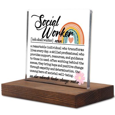 Thank you Appreciation gifts for Social Worker, Case Manager Thank You Gifts, MSW Office Accessories, Graduation Going Away Gift Retirement Gift for Social Work Decorative Signs & Plaques-LYK34