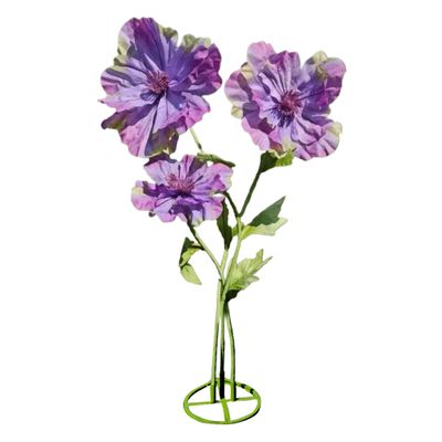 3D Large Realistic Fake Flowers Weddings Decor Waterproof - 3PCS Purple Giant Peony Artificial Flower, Big Artificial Flowers Durable Easy Maintenance for Birthday Party/Malls Background Decoration