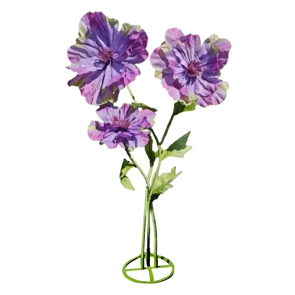3D Large Realistic Fake Flowers Weddings Decor Waterproof - 3PCS Purple Giant Peony Artificial Flower, Big Artificial Flowers Durable Easy Maintenance for Birthday Party/Malls Background Decoration