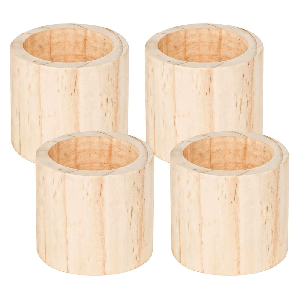 byepica 4-Pack Furniture Risers with Wood Grain Finish, 3 Height Round Bed Lifts, Sofa, Table, and Chair Leg Elevators, Heavy Duty Support for Home and Office Furniture