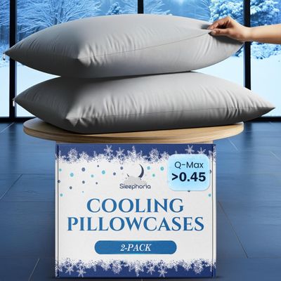 SLEEPHORIA Cooling Pillow Cases - BreezeWeave King Size Set of 2 Pillowcases for Hot Sleepers & Cool, Deep Rest - Cloud Soft, Silky Smooth, Ultra Durable, Easy Care, Hidden Zipper (Dark Grey)