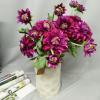 Urier Artificial Dahlias,Silk Flowers with Stems,Winter Flowers Artificial for Decoration,Long Stem Artificial Flowers for Tall Vase,Wedding Party Decor Spring Decorations for Home (6, Purple) view 2