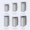 ZHFytsh-0668 Trash Can Stainless Steel Automatic Trash Can with Lid, Wings-Open Kitchen Trash Can, 9/15/30/50/60L Modern Smart Trash Can for Home and Commercial Use Kitchen Trash Bin(Silver,30L) view 2