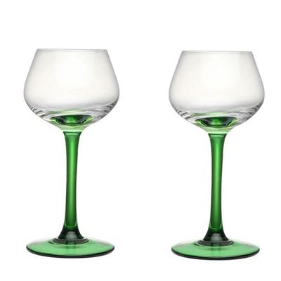 Champagne Flutes Glass Green Stemmed Champagne Glasses, 2 Pcs Crystal Glass Flutes Glasses 4.73 oz Capacity Elegantly for Old Friends to Get Together Flute Glasses