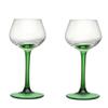 Champagne Flutes Glass Green Stemmed Champagne Glasses, 2 Pcs Crystal Glass Flutes Glasses 4.73 oz Capacity Elegantly for Old Friends to Get Together Flute Glasses view 1