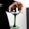 Champagne Flutes Glass Green Stemmed Champagne Glasses, 2 Pcs Crystal Glass Flutes Glasses 4.73 oz Capacity Elegantly for Old Friends to Get Together Flute Glasses view 4