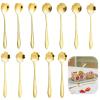 20 Pcs Dessert Spoons, 4.9" Elegant Silver Creative Leaf Mini Stainless Steel Espresso & Tableware Dessert Tea Coffee Spoons for Stirring Mixing Sugar, Ice Cream, Cake Coffee Tea (Gold) view 1