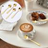 20 Pcs Dessert Spoons, 4.9" Elegant Silver Creative Leaf Mini Stainless Steel Espresso & Tableware Dessert Tea Coffee Spoons for Stirring Mixing Sugar, Ice Cream, Cake Coffee Tea (Gold) view 4