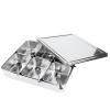 NDNCZDHC Stainless Steel Seasoning Box, 6 Pieces Detachable Seasoning Rack Pots, Seasoning Box with Covers and Spoons, Condiment Jars view 1