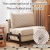 3 in 1 Convertible Sofa Bed with Sponge Mattress Loveseat Sleeper Sofa Couch Bed Corduroy Fabric Pull Out Couch Bed for Living Room, Bedroom, Small Space(Yellow,187 * 65 * 26cm) view 2