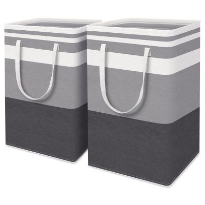 2-Pack Collapsible Large Laundry Baskets, 75L Waterproof Slim Freestanding Laundry Hampers with Handles,Dirty Clothes Hamper for Dorm Laundry Room Bathroom Bedroom