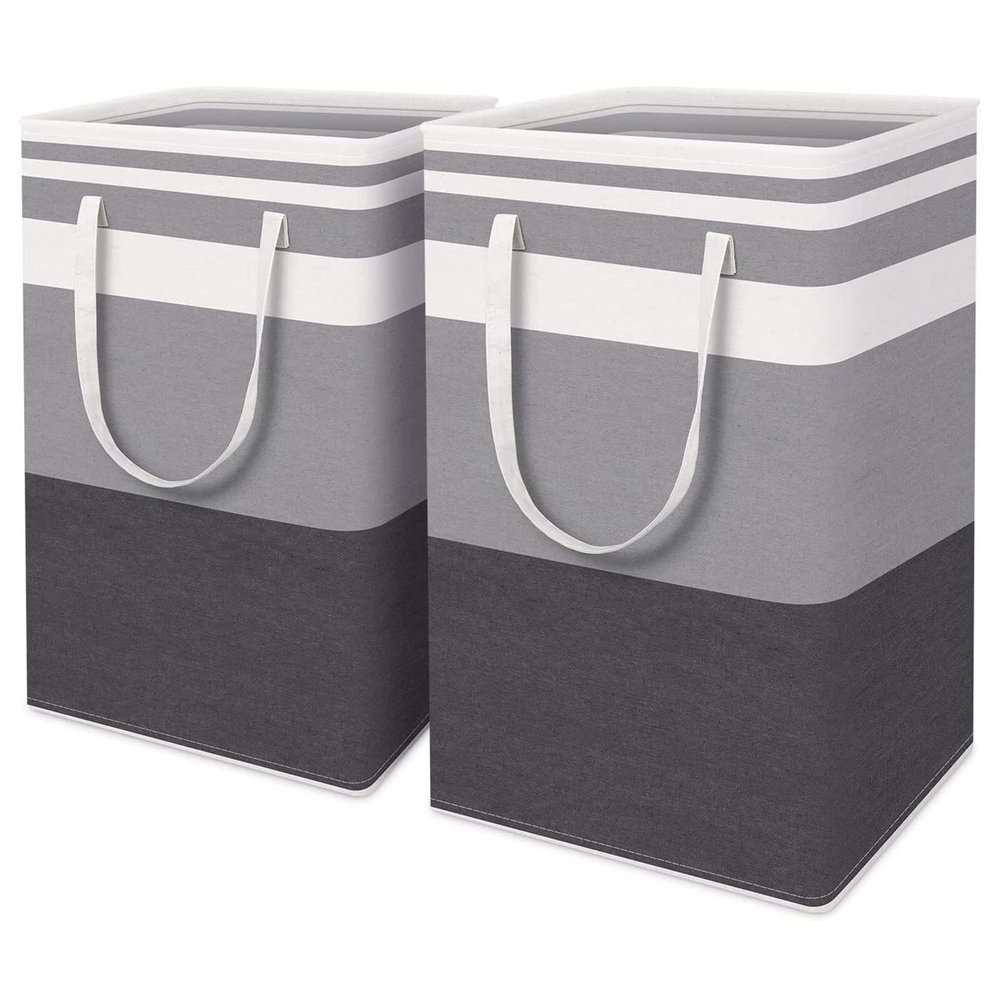 2-Pack Collapsible Large Laundry Baskets, 75L Waterproof Slim Freestanding Laundry Hampers with Handles,Dirty Clothes Hamper for Dorm Laundry Room Bathroom Bedroom