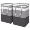 2-Pack Large Collapsible Laundry Baskets, 75L Freestanding Slim Waterproof Laundry Hampers with Easy Carry Handles,Dirty Clothes Hamper for Laundry Room Bedroom Bathroom Dorm view 1