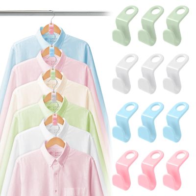 50 PCS Space Saving Hanger - Clothes Hanger Connector Hooks, Stacking Space Saver, Plastic Closet Organizers and Storage Extender for Heavy Duty Hangers Connection (50, Multicolor)