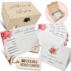 Advice and Wishes for The Mr and Mrs  50 Double-Sided Wedding Advice Cards with Wooden Box & Easel, Bridal Shower Decorations, Games for Bride and Groom, Reception Guest Book Alternative, Best Wishes view 1