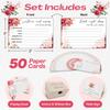 Advice and Wishes for The Mr and Mrs  50 Double-Sided Wedding Advice Cards with Wooden Box & Easel, Bridal Shower Decorations, Games for Bride and Groom, Reception Guest Book Alternative, Best Wishes view 2