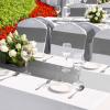 Bencailor 24 Pcs Dark Gray Satin Table Runner Bulk 12 x 108 Inches Long Table Runners Bright Smooth Fabric Tablecloth for Wedding Banquet Birthday Spring Graduation Party Decorations view 2