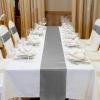 Bencailor 24 Pcs Dark Gray Satin Table Runner Bulk 12 x 108 Inches Long Table Runners Bright Smooth Fabric Tablecloth for Wedding Banquet Birthday Spring Graduation Party Decorations view 4
