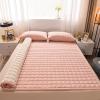 FFDSDUH Mattress Protector Quilted Mattress Protector Mattress Topper Bed Breathable Comfortable Washable Mattress Pad Cover with 4 Adjustable Straps(Pink,90x190cm) view 4