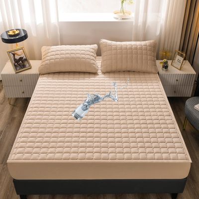 FFDSDUH Mattress Protector Quilted Mattress Protector Mattress Topper Bed Breathable Comfortable Washable Mattress Pad Cover with 4 Adjustable Straps(Camel,160x200cm)